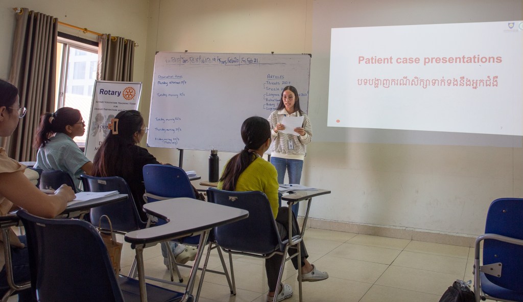 Trainees learn present speech and swallowing therapy cases in Cambodia